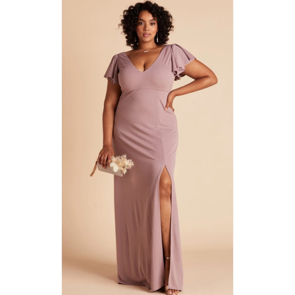 Birdy Grey Hannah Dress in Dark Mauve Crepe NWT Large